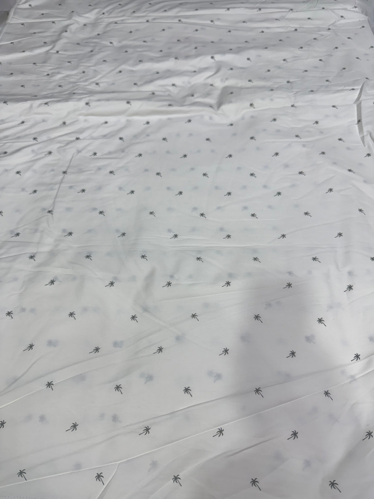 Buy Poplin White Palm Tree Printed Fabric