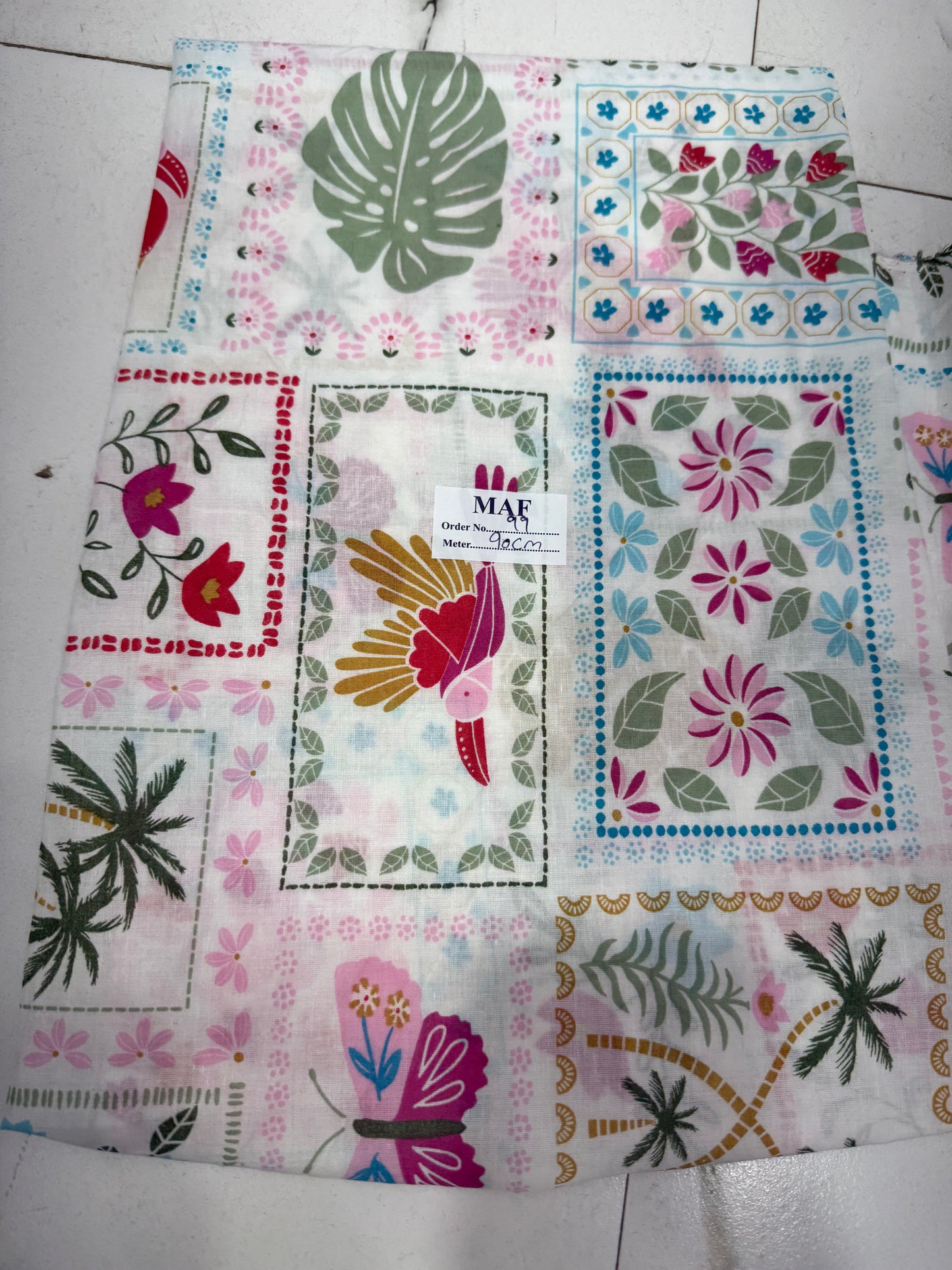 Buy Cutpiece Mul Cotton Tropical Printed 90 Centimeter