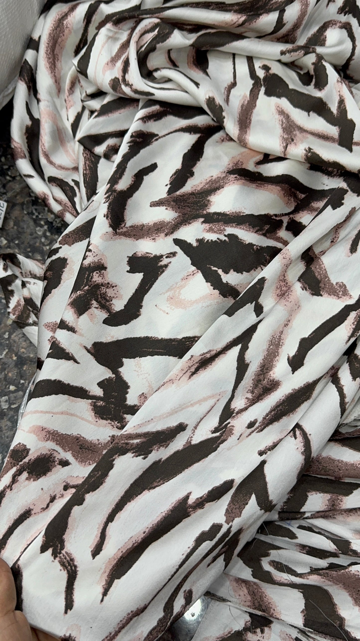 Buy Viscose Crepe Animal Nude Brown Printed Fabric