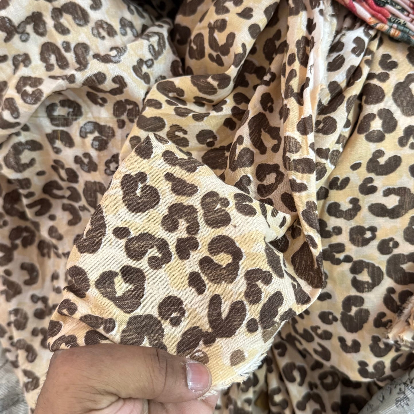 Buy Cotton Linen Cheetah Prited Fabrics - MAF