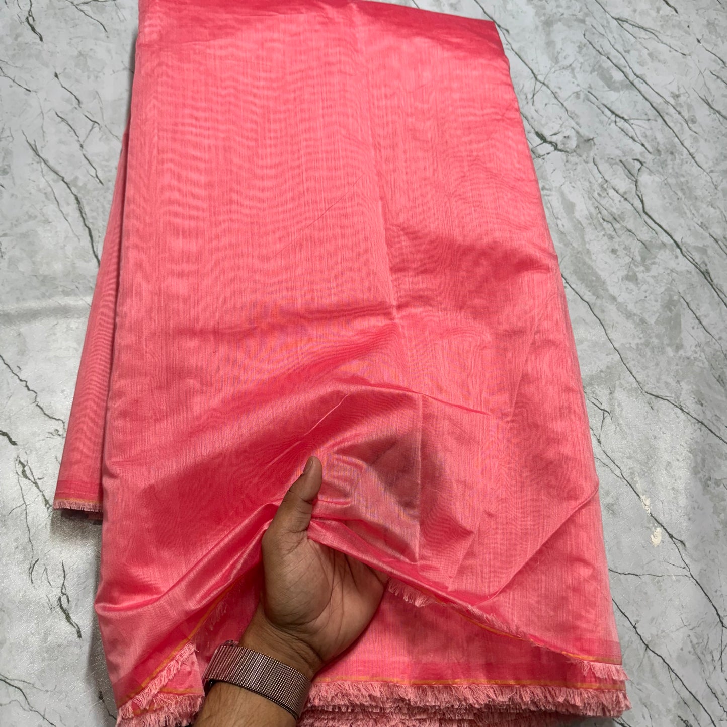 Buy Mul Chanderi Flamingo Fabric - MAF