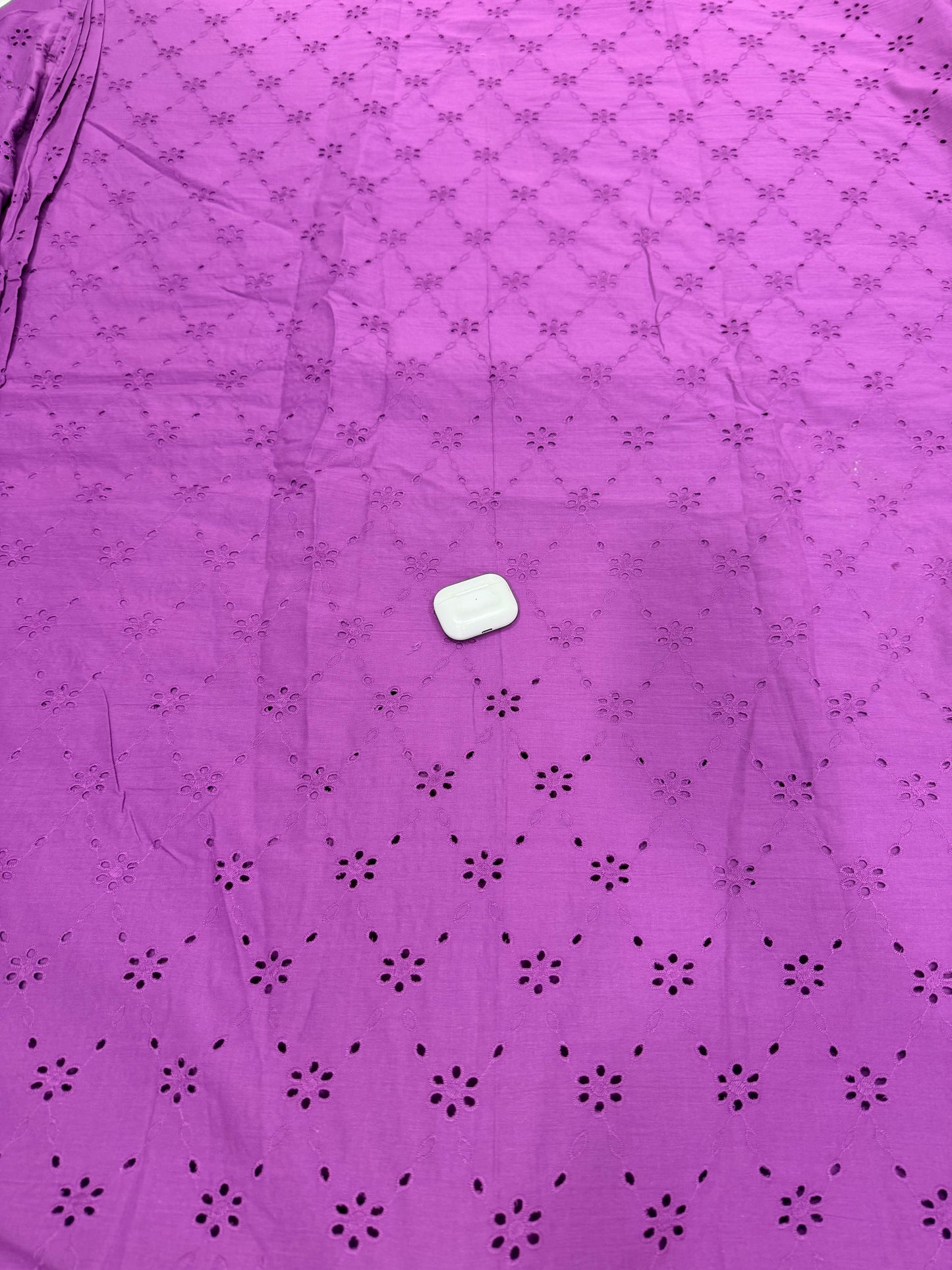 Buy Premium Cotton Cambric Schiffli Orchid Dot Fabric