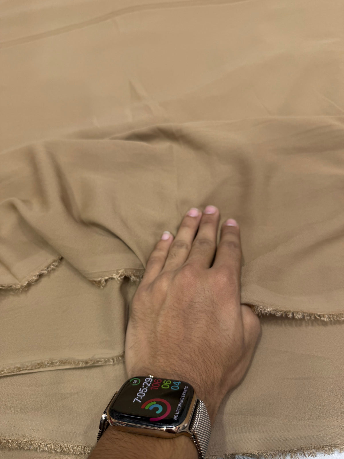 Buy Premium Georgette Solid Taupe Beige Fabric