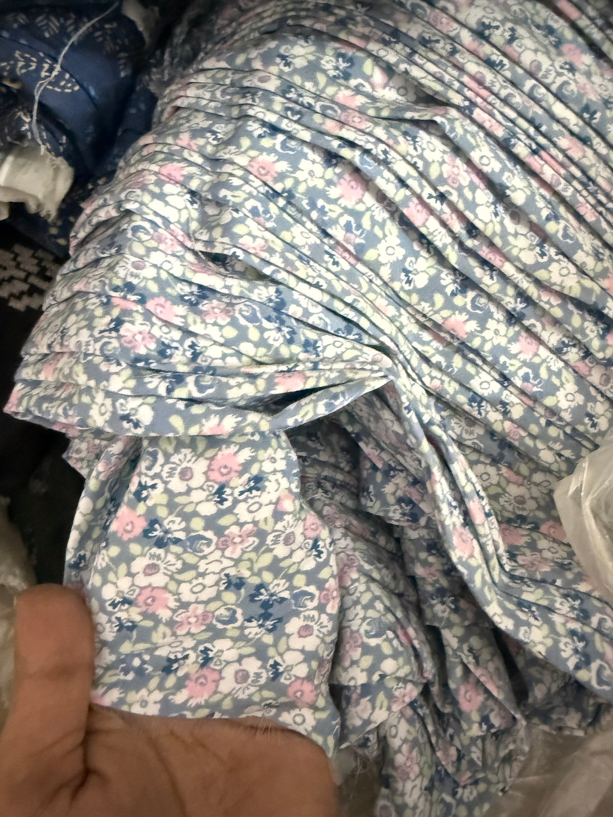 Buy Premium Cotton Print Grey Multicolor Ditsy Floral Fabric