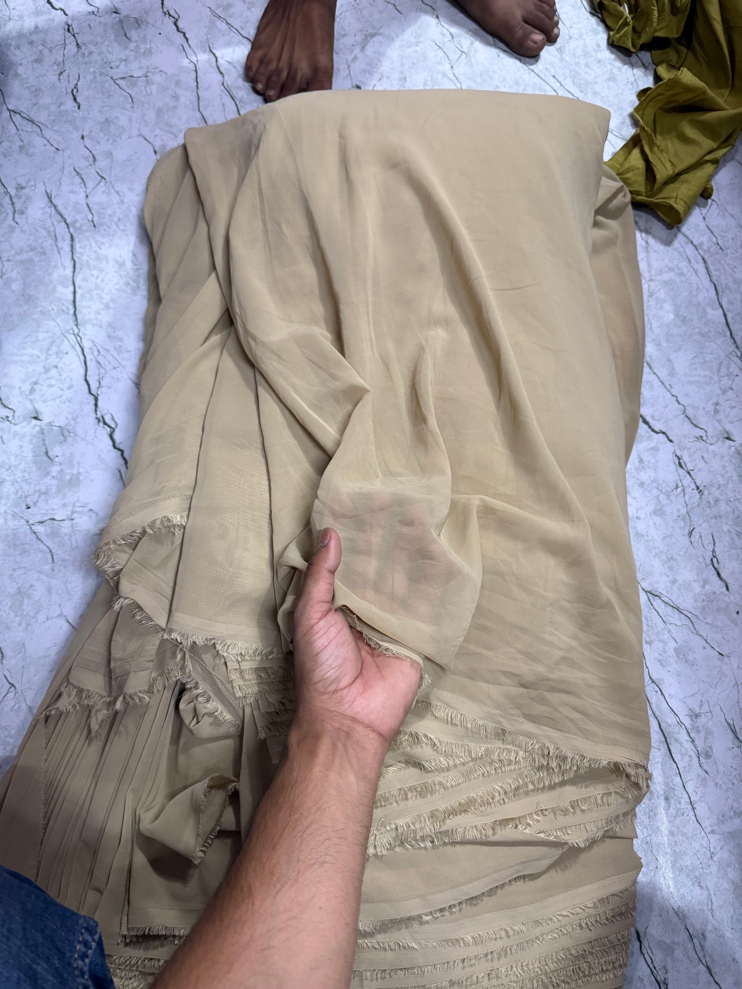 Fox Georgette Solid Pastle Nude Fabric - MAF