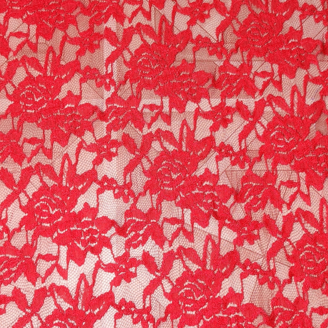 Buy Red Crochet Fabric - MAF