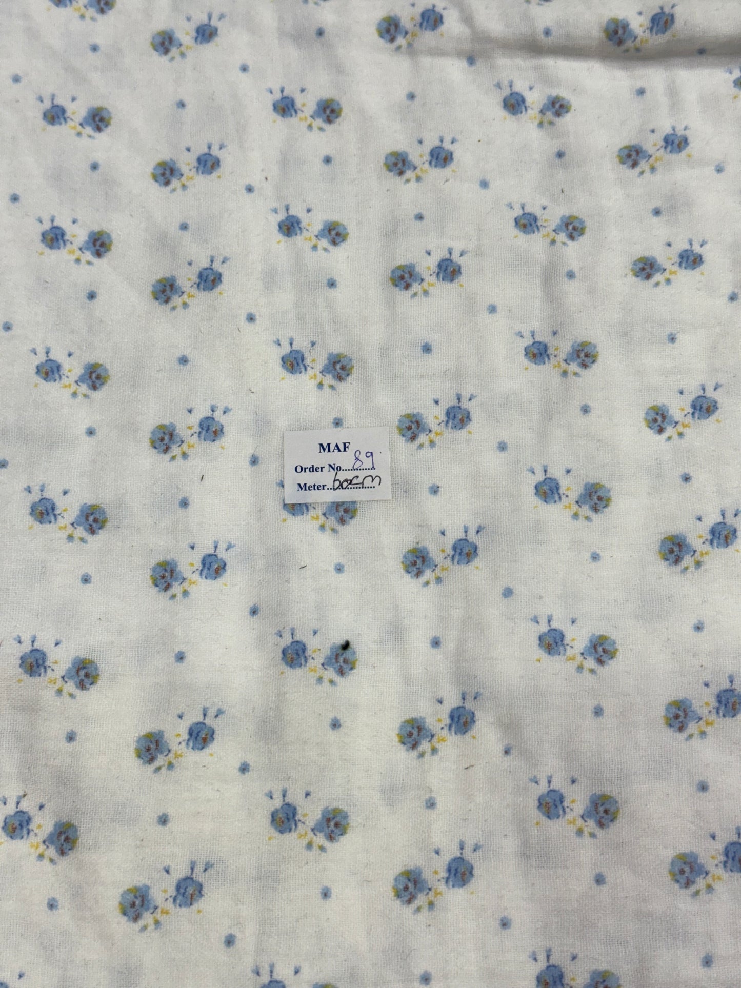 Buy Cutpiece Cotton Double Cloth Blue Cute Floral Print 60 Centimeter