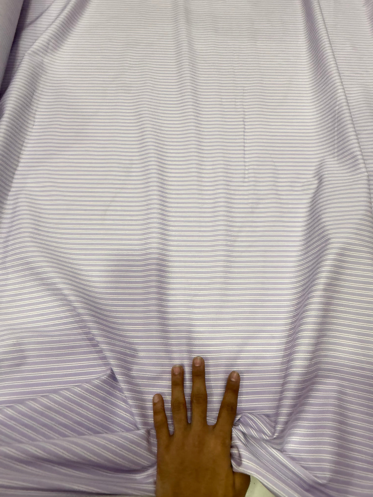 Buy Premium Cotton Poplin Lavender White Stripe Fabric