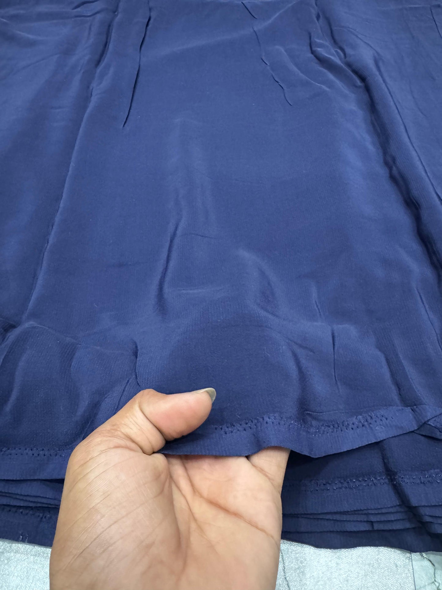 Premium Slub Silk Solid Dark Blue Fabric - MAF