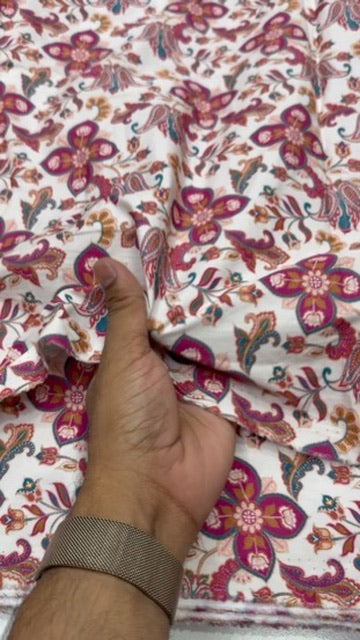 Buy Cotton Poplin Vintage Jacobean Printed Fabric