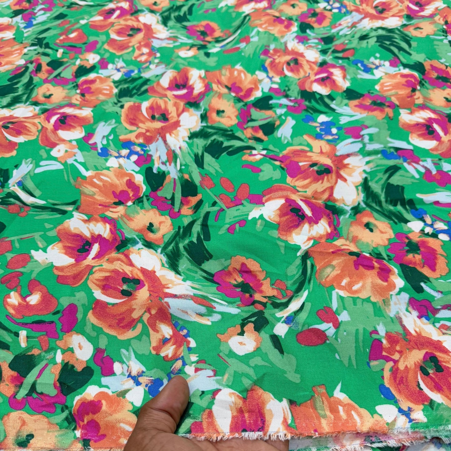 Buy Cotton Viscose Watercolour Rose Printed Fabric - MAF
