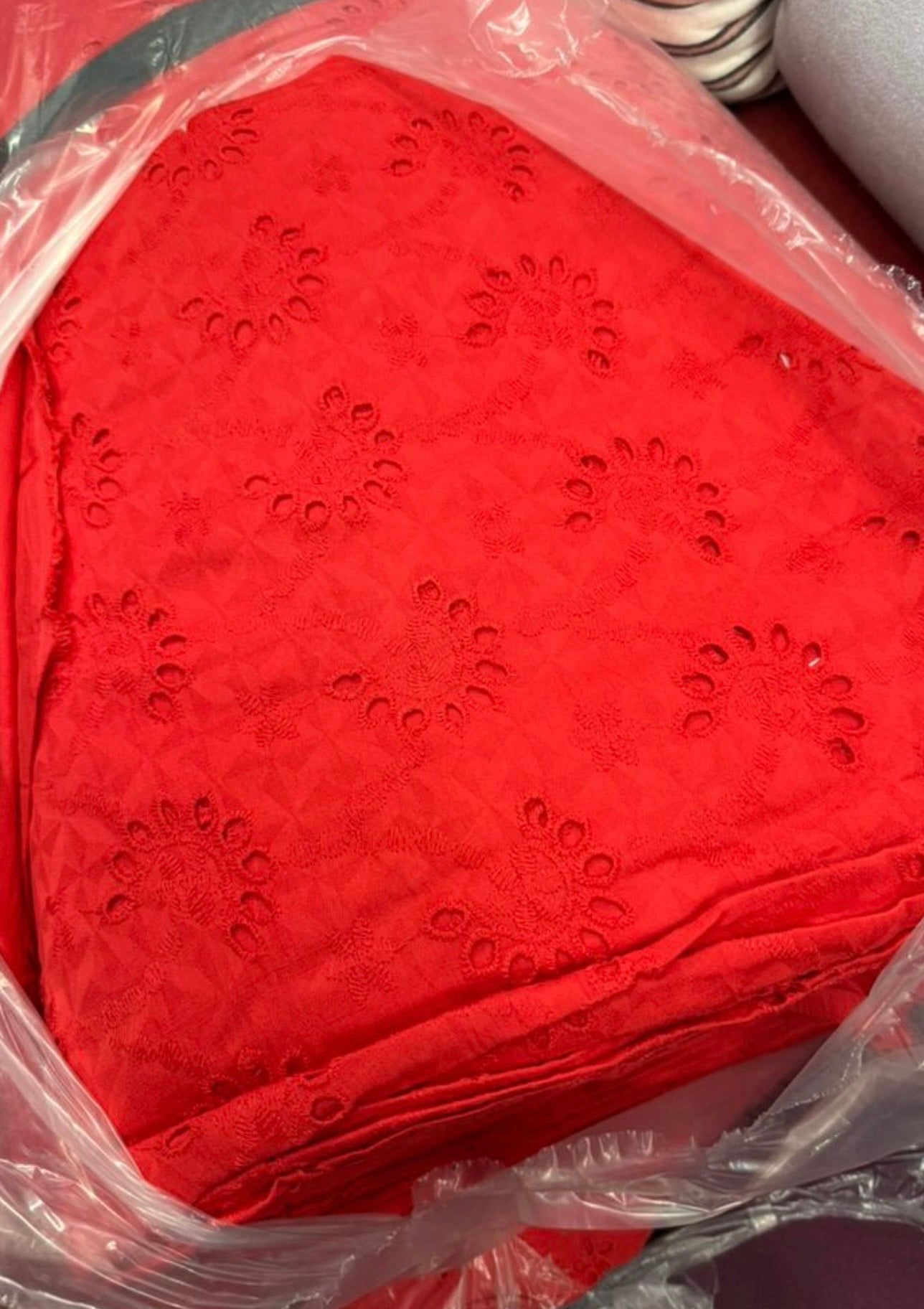 Buy Cotton Hakoba Red Peacock Head Fabric