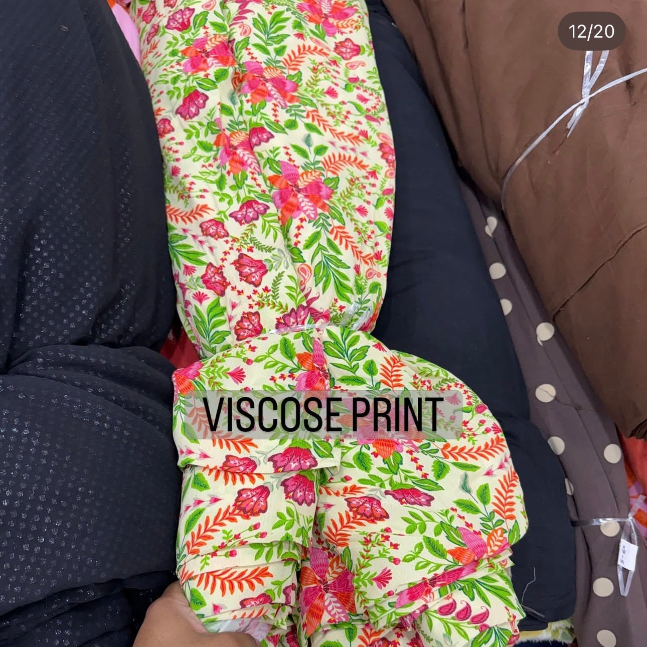Buy Premium Viscose Vibrant Jaba Printed Fabric
