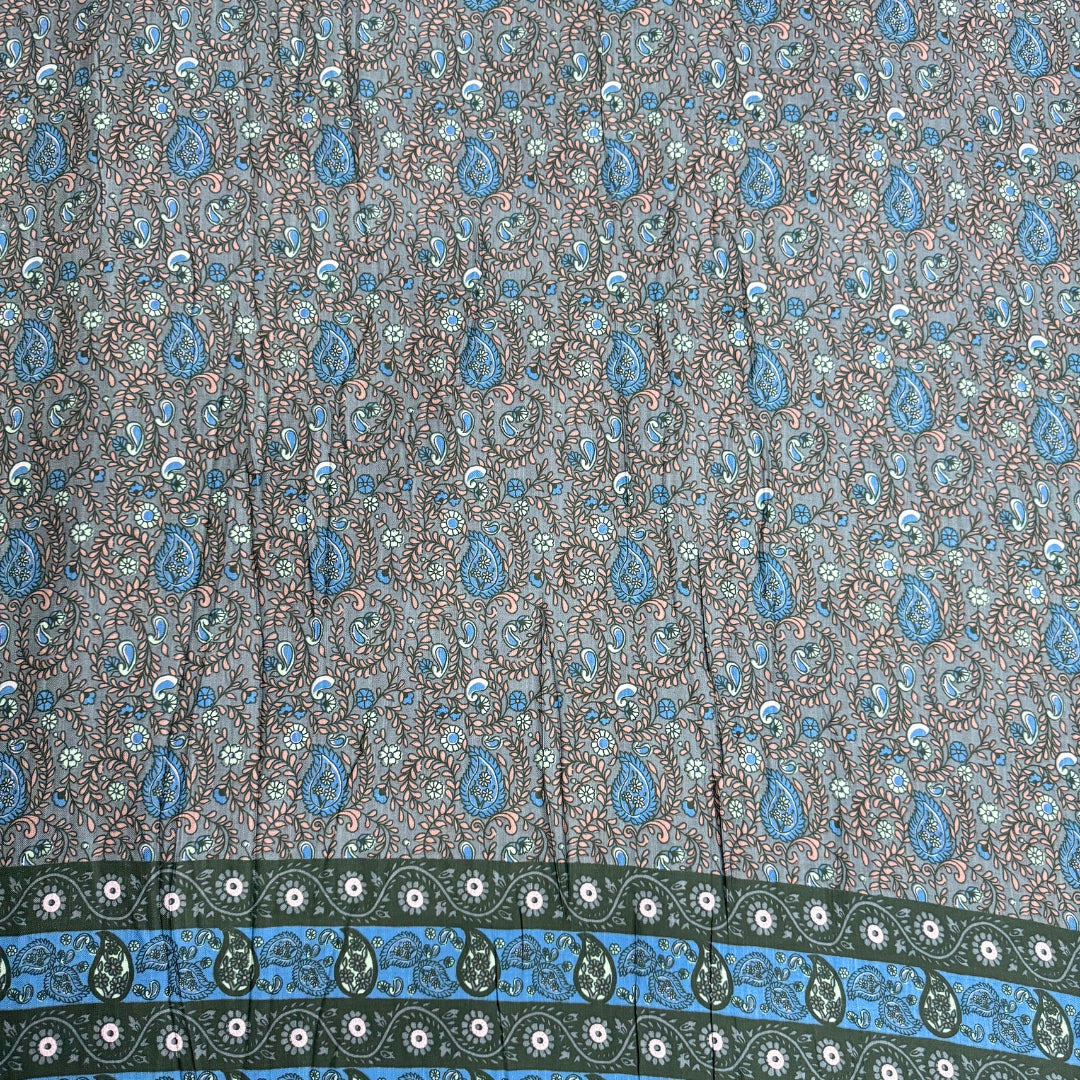 Buy Black Rayon Boho with Border Printed Fabric - MAF