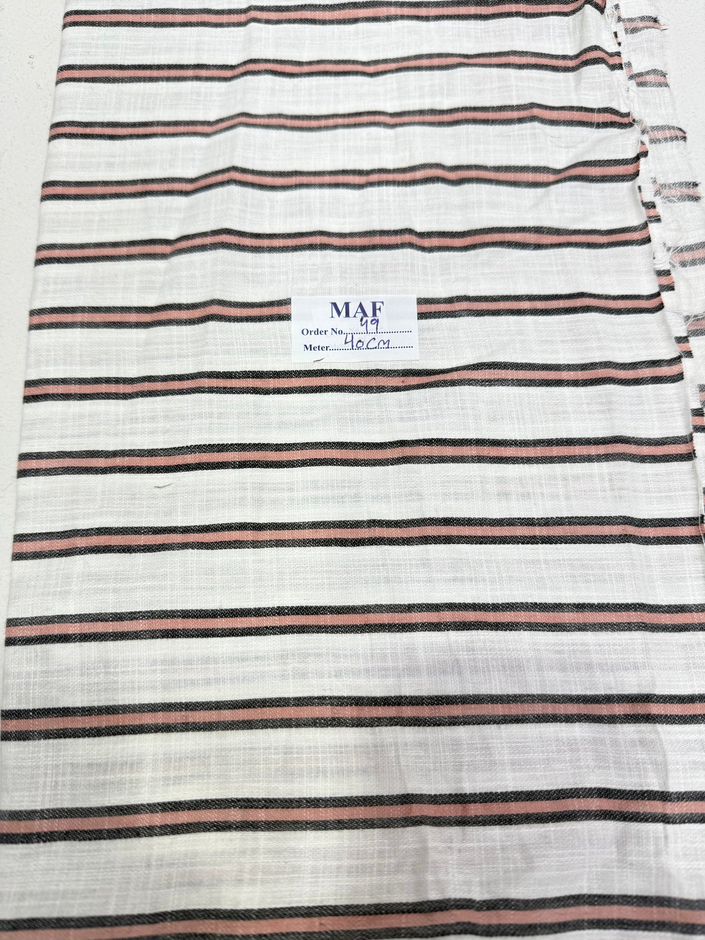 Buy Cutpiece Cotton Yarn Dyed Brown Black Stripe 40 Centimeter