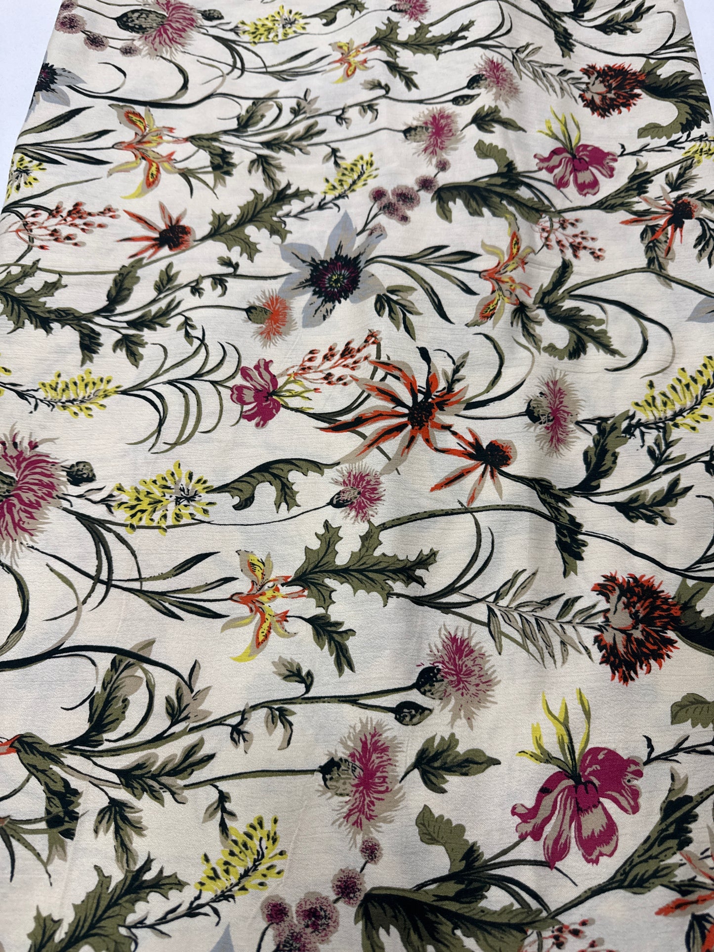 Buy Premium Viscose Nude Base Aesthetic Floral Printed Fabric