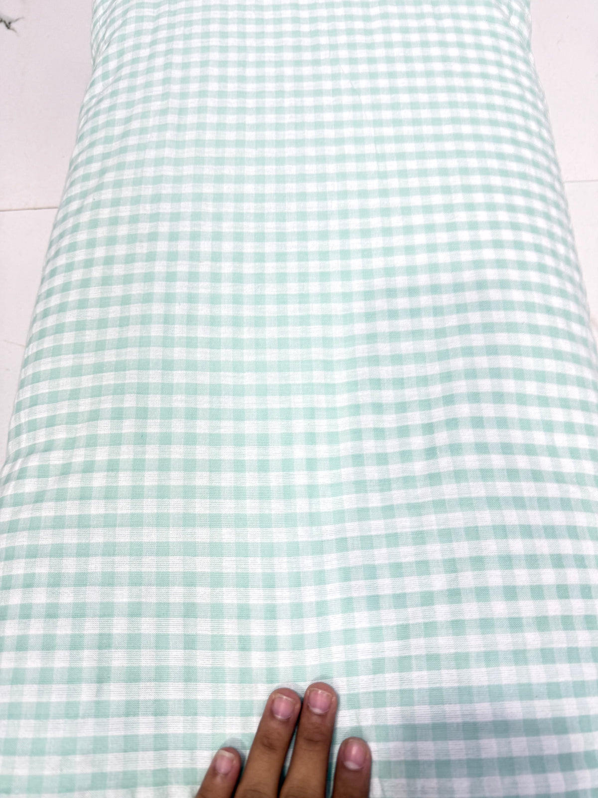 Buy Premium Buy Seersucker Green White Beautiful Checks Fabric