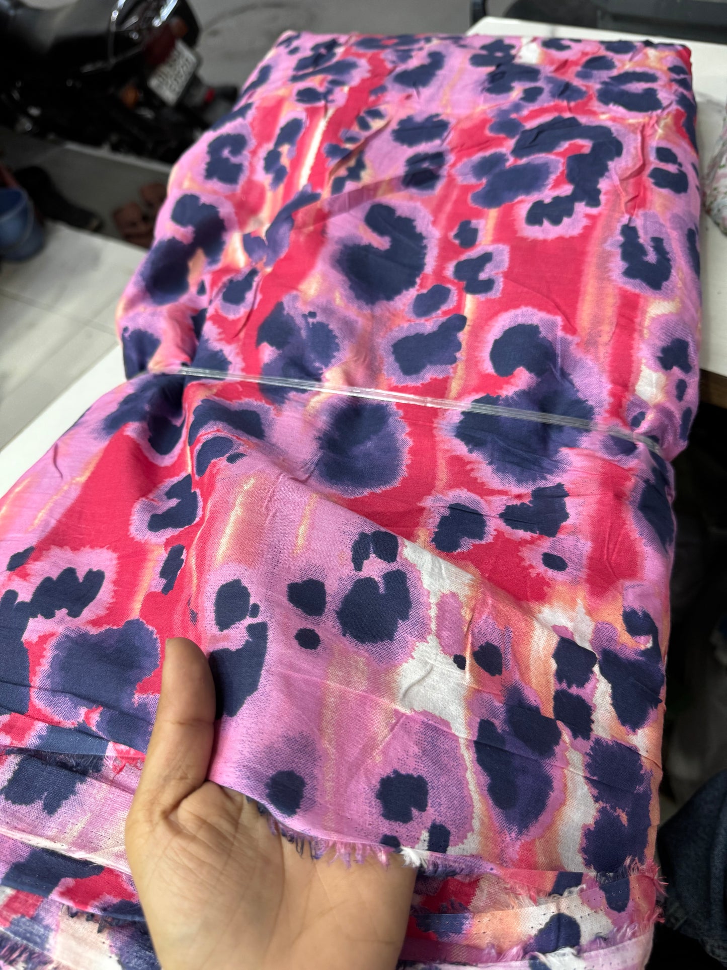 Buy Mul Cotton Abstract Pretty Animal Printed Fabric