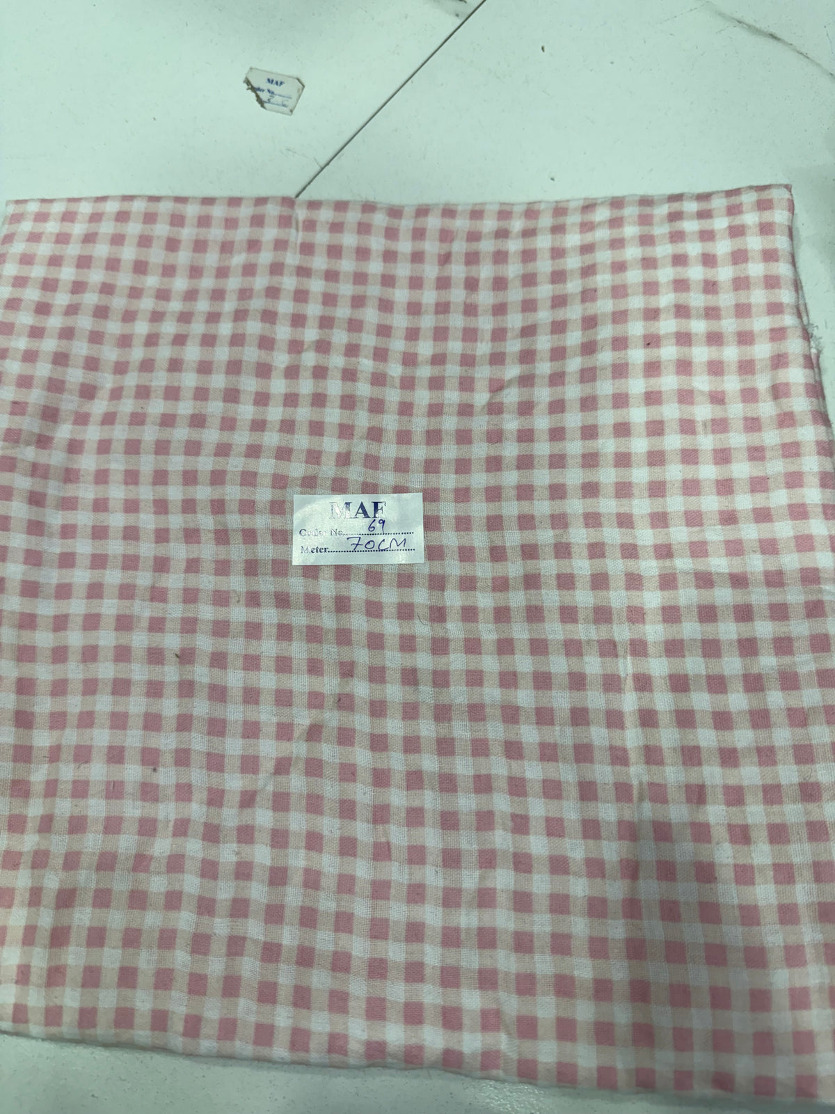 Buy Cutpiece Soft Cotton Double Cloth Baby Pink Check 70 Centimeter