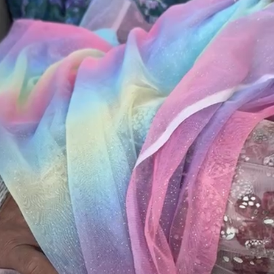 Buy Unicorn Shimmer Mesh Fabric