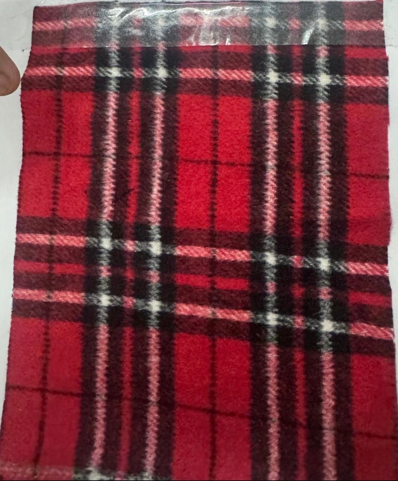 Buy Cotton Woollen Red Plaid Check Fabric
