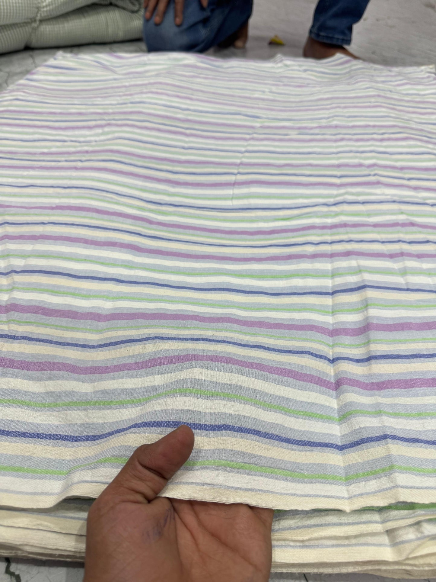 Premium Seersucker Cool Colour Stripe Fabric - MAF