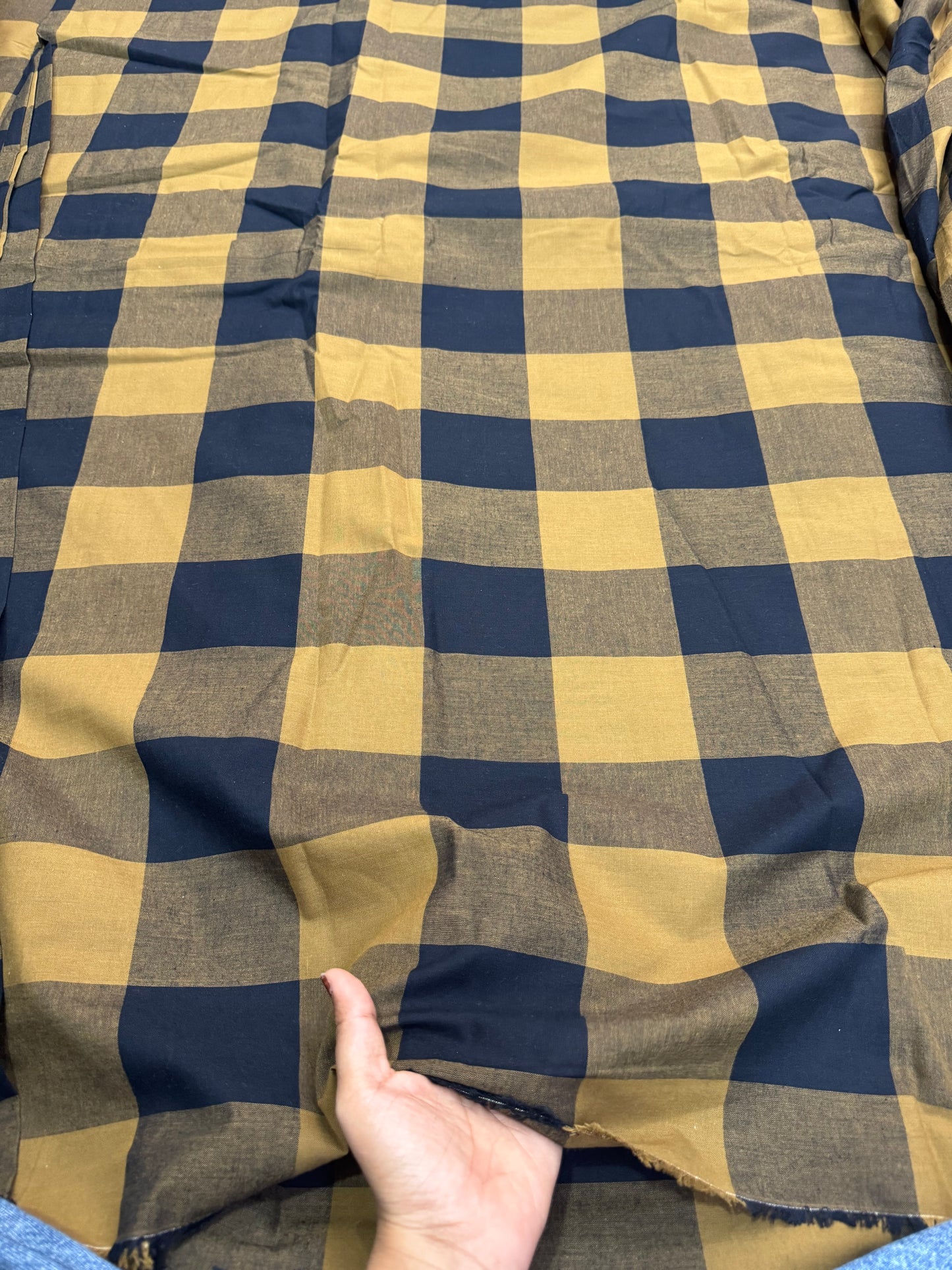 Buy Cotton Yarn Dyed Big Check Shirting Fabric