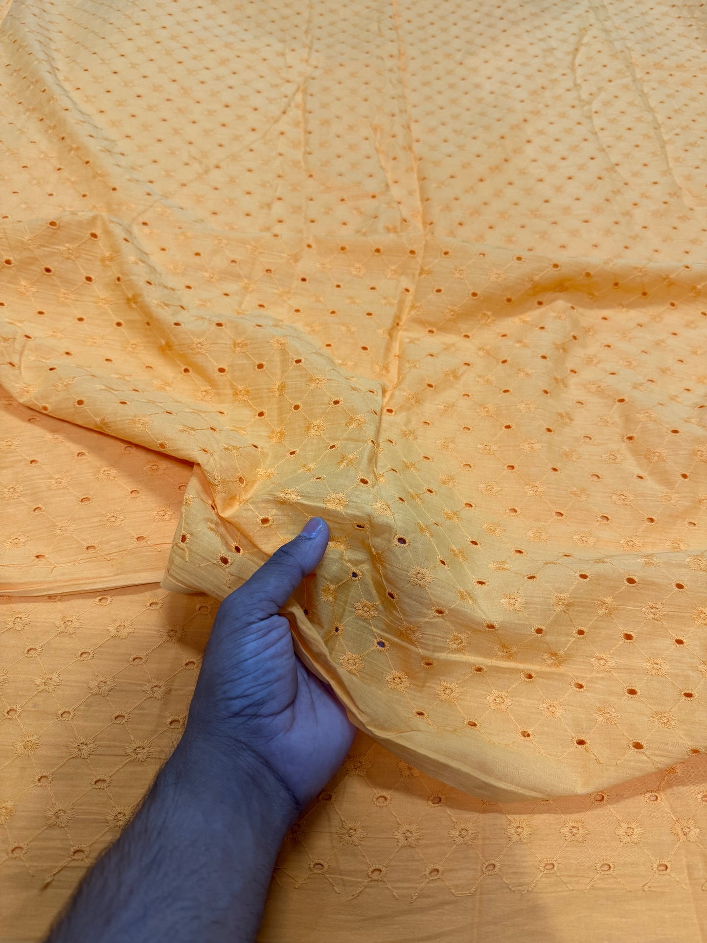 3D Cotton Hakoba Gold Rush Zig Zag Pattern Embroidery - MAF