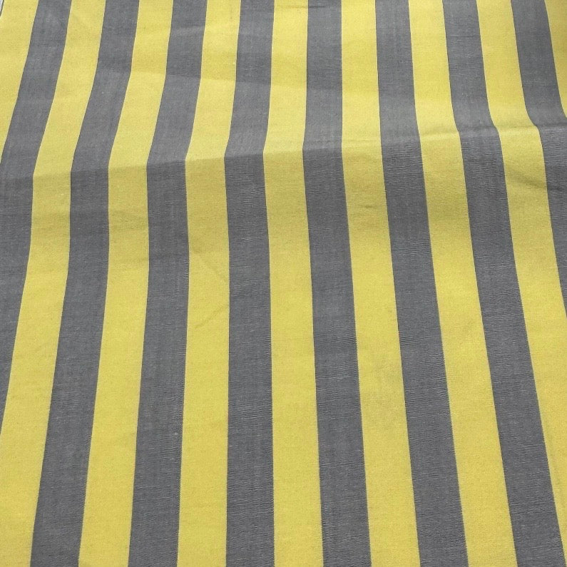 Buy Arvind Mill Poplin Yellow Grey Stripes Formal Fabric