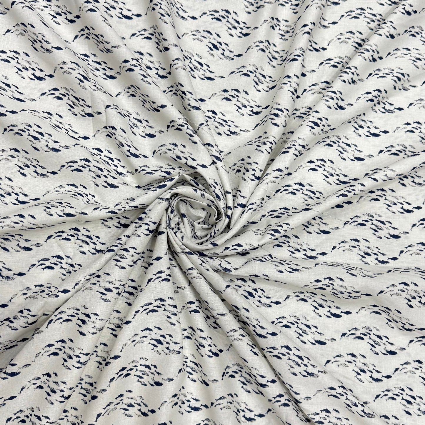 Buy Cotton Cambric Fish Printed Fabric - MAF
