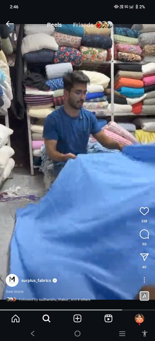 Buy Soft Cotton Double Cloth Powder Blue Fabric - MAF