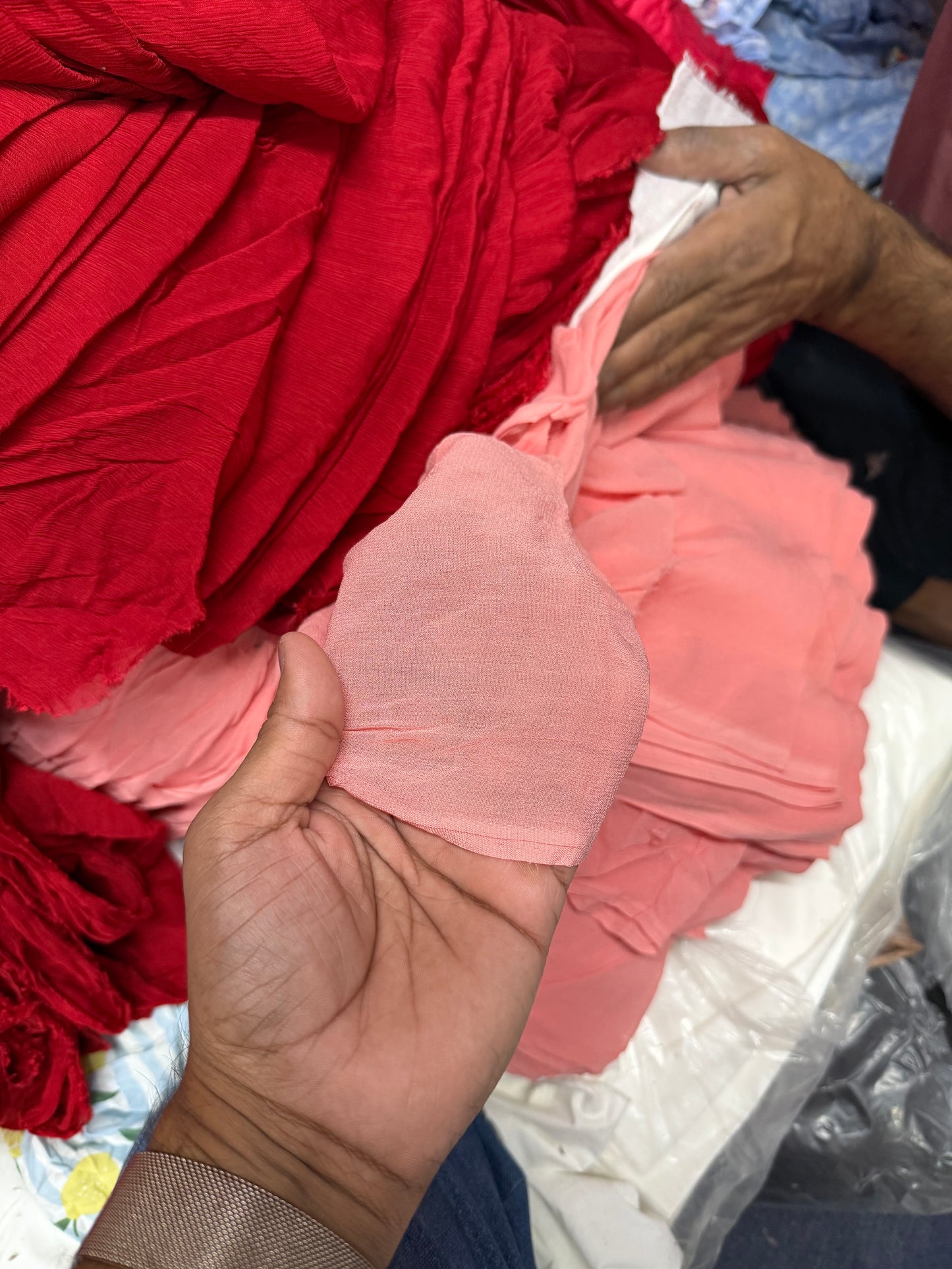Buy Pure Chiffon Solid Peach Fabric - MAF
