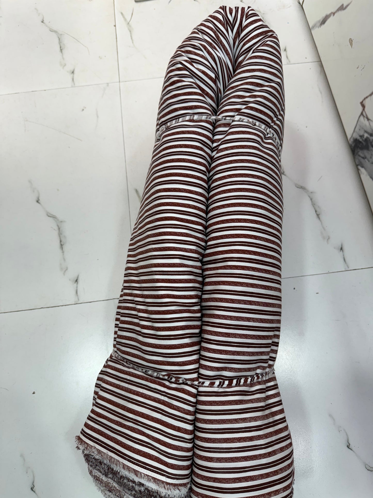 Buy 50s Poplin Brown Office Wear Stripe Fabric