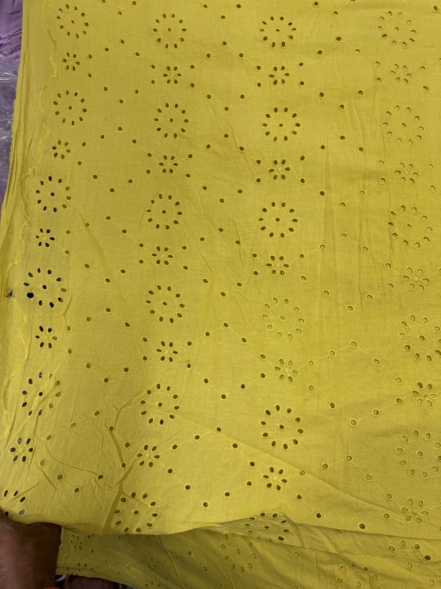 Buy Cotton Hakoba Pista Green Circle Join Embroidery - MAF