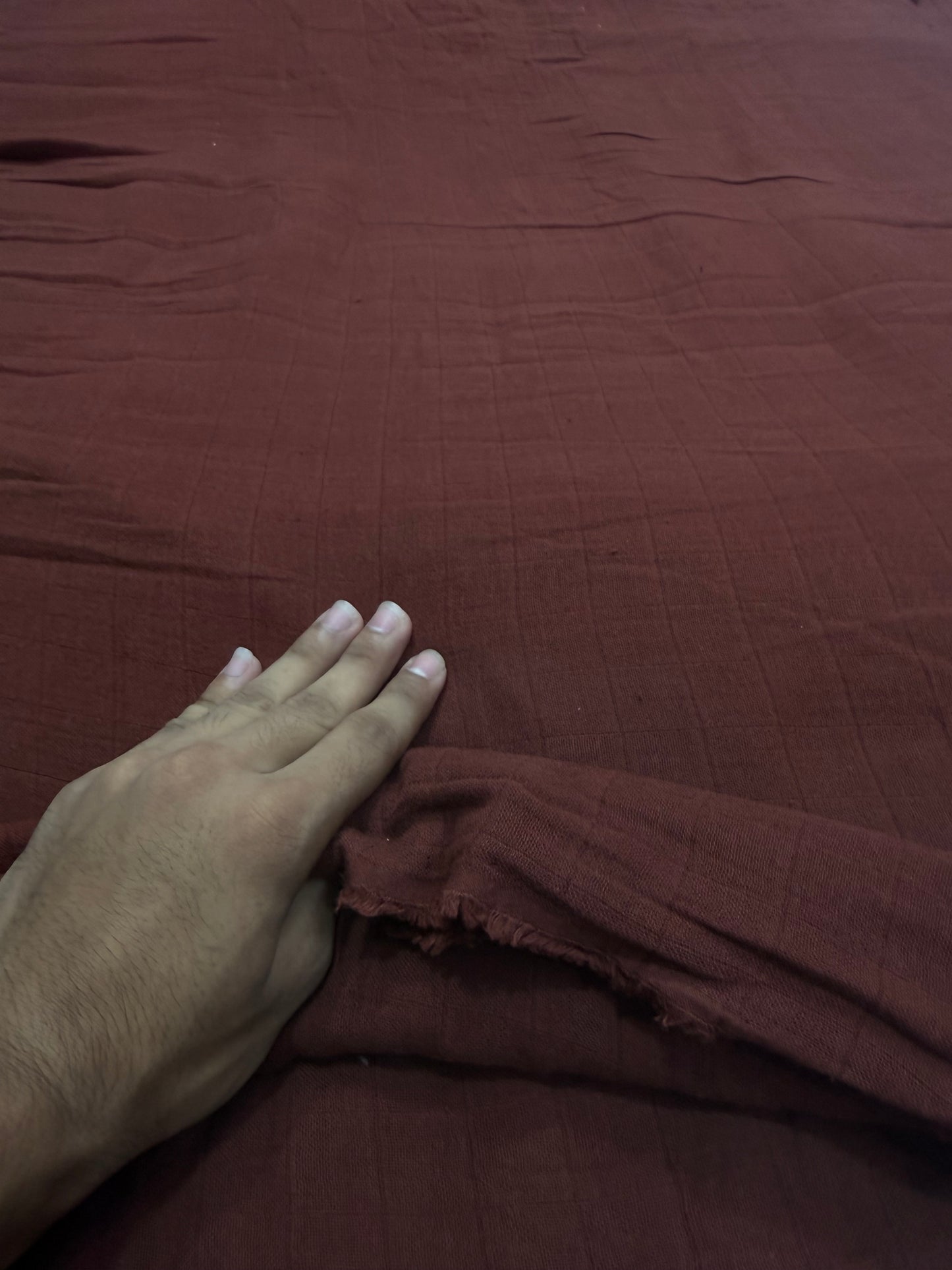 Buy Soft Cotton Double Cloth Solid Dusty Brown Fabric