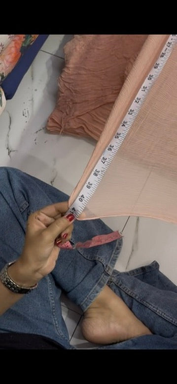 Buy Crushed Viscose Chiffon Solid Peach Fabric