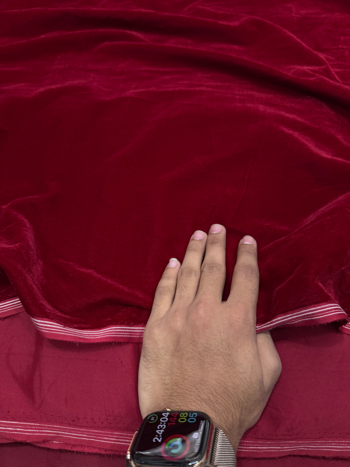 Buy Solid Deep Red Velvet Fabric