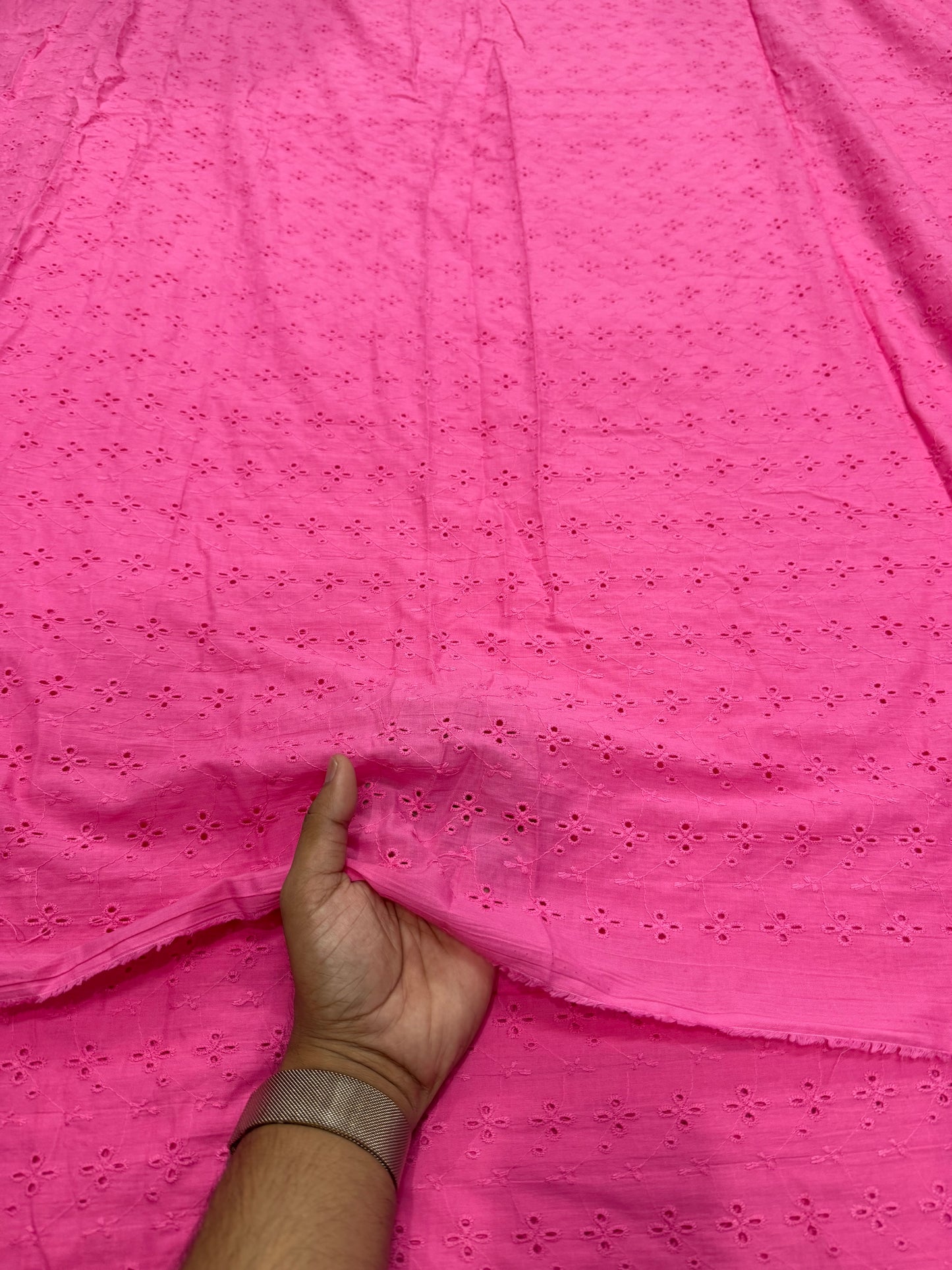 Buy Hakoba Pink Flower Cutwork Joining Fabric - MAF