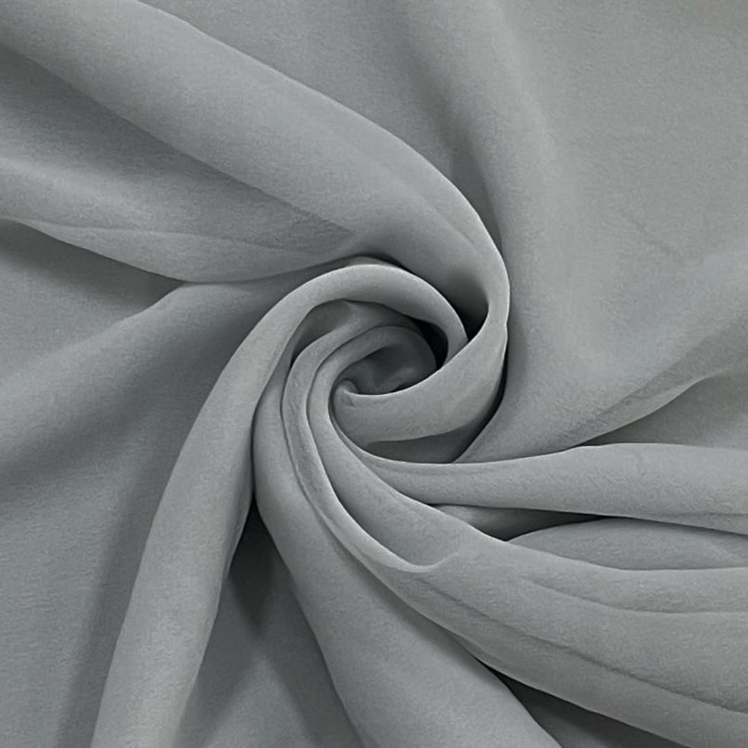 Georgette Solid Grey Fabric (56inch Width) - MAF