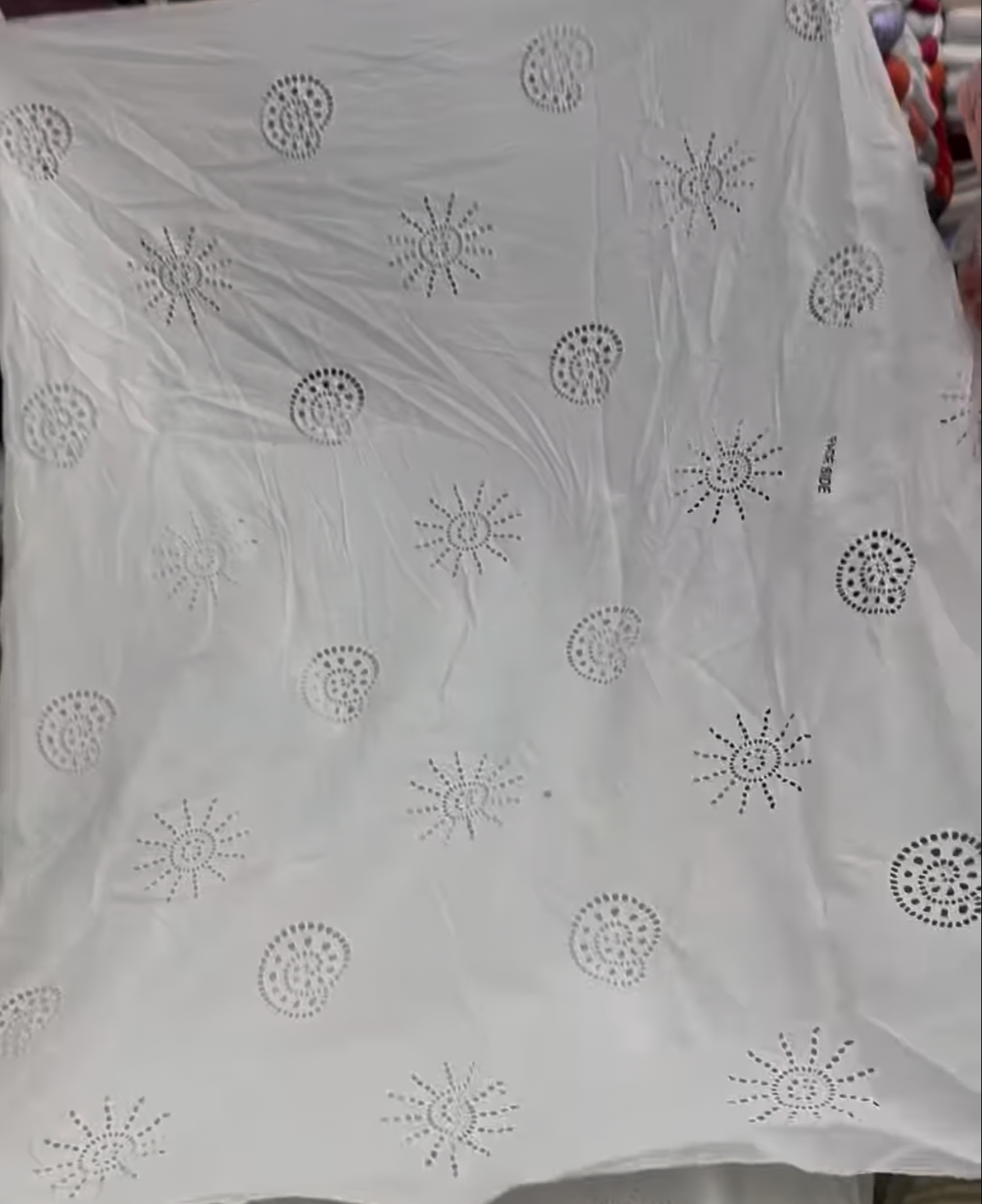 Buy White Dyeable Cotton Hakoba Dual Beach Embroidery Design
