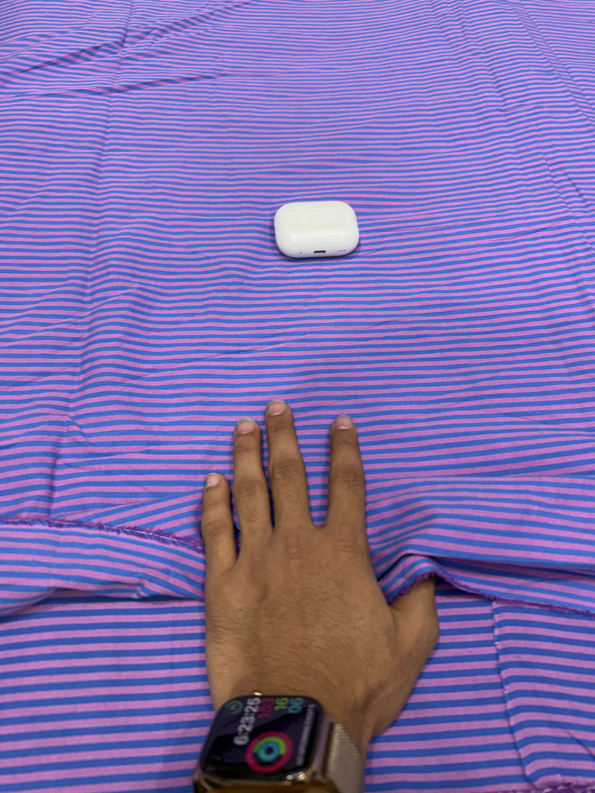 Buy Premium Cotton Yarn-Dyed Purple Blue Stripe Fabric