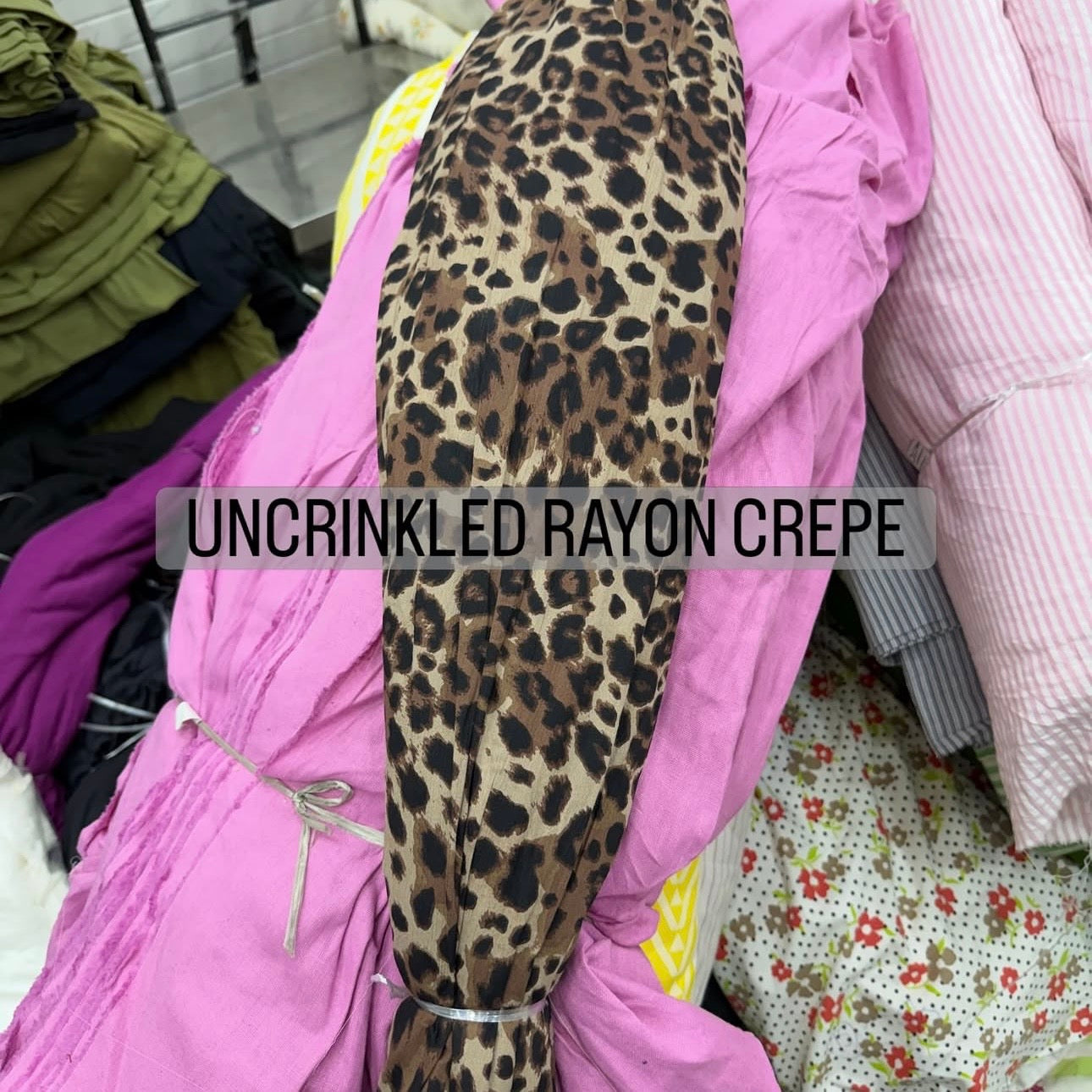 Buy Cotton Crinkled Crepe Cheetah Print Fabric