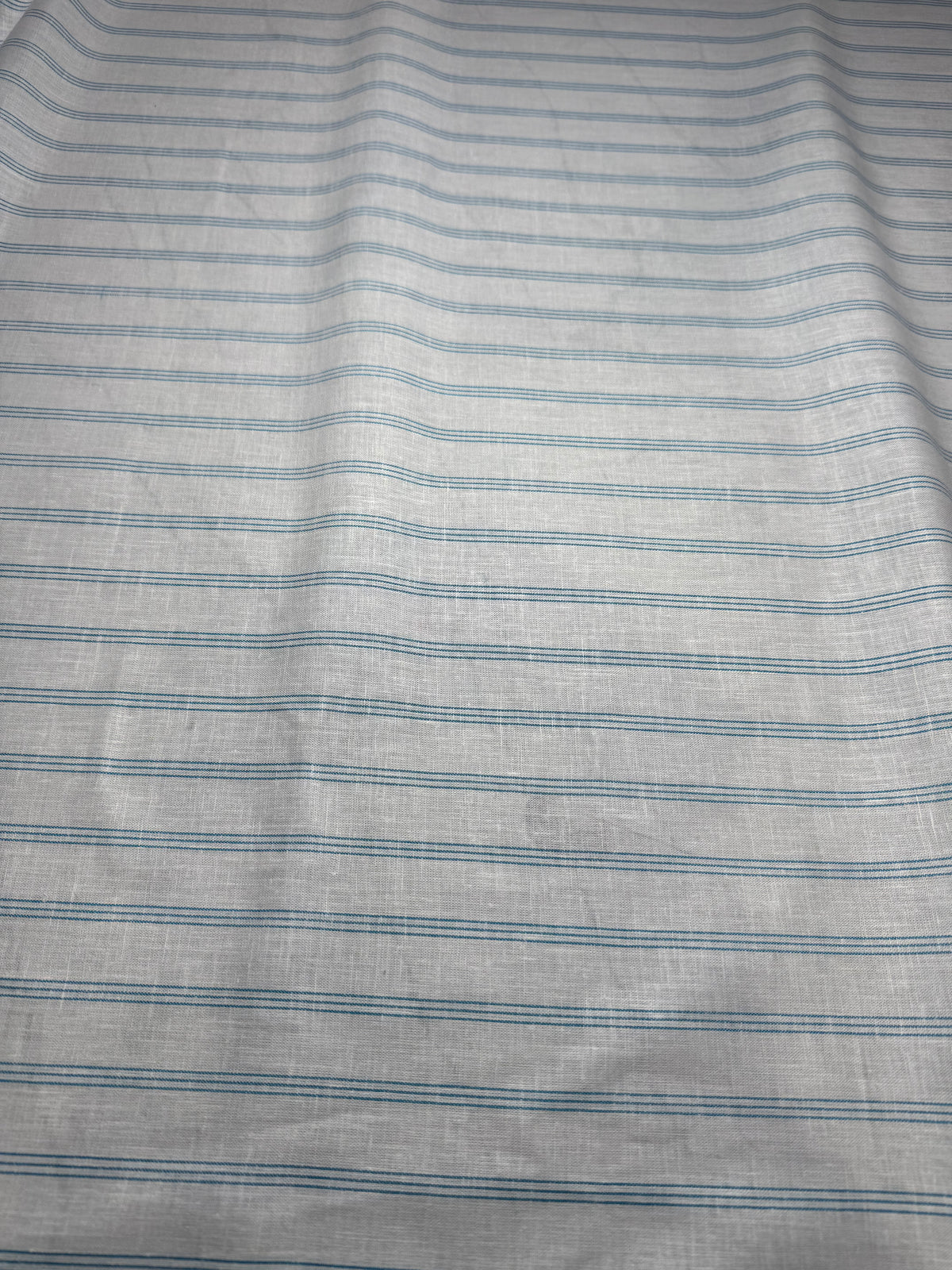 Buy 80 Lea Pure Linen Blue Stripe Shirting Fabric