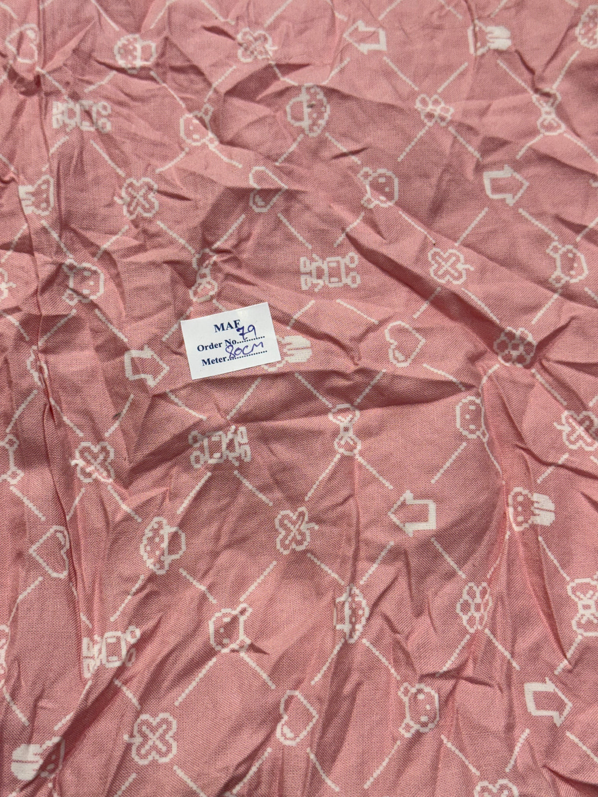 Buy Cutpiece Cotton Viscose Peach Print 80 Centimeter