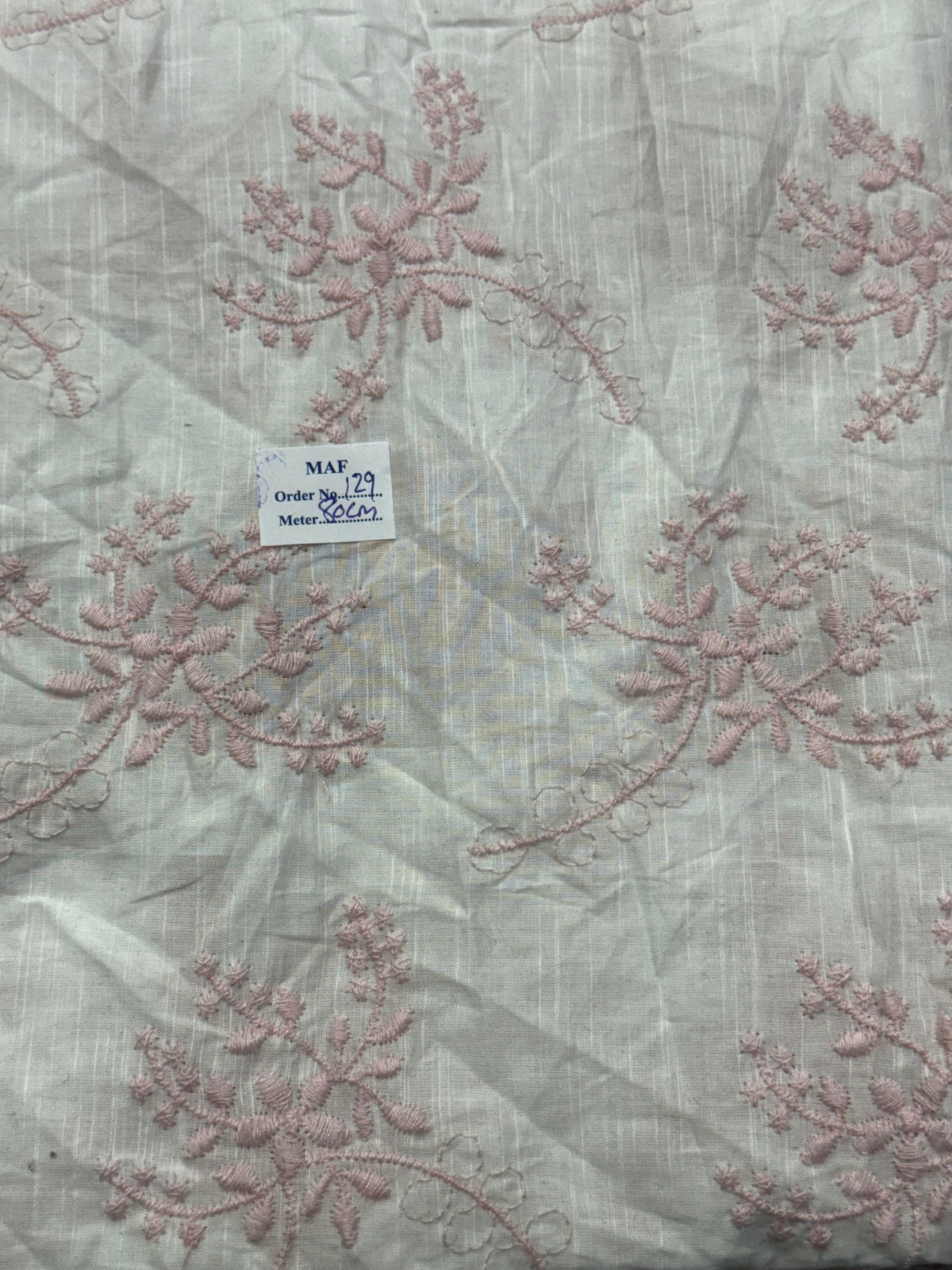 Buy Cutpiece Cotton Hakoba White Embroidery 80 Centimeter