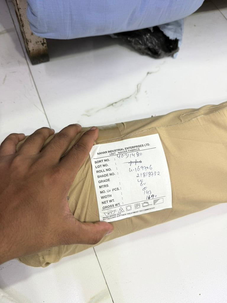 Buy Bottom Twill Lycra Coffee Fabric