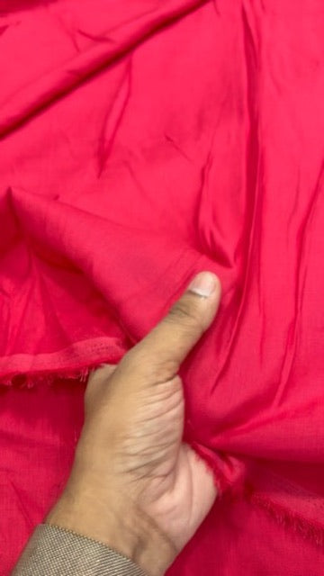 Buy Pure Linen Solid Deep Pink Fabric