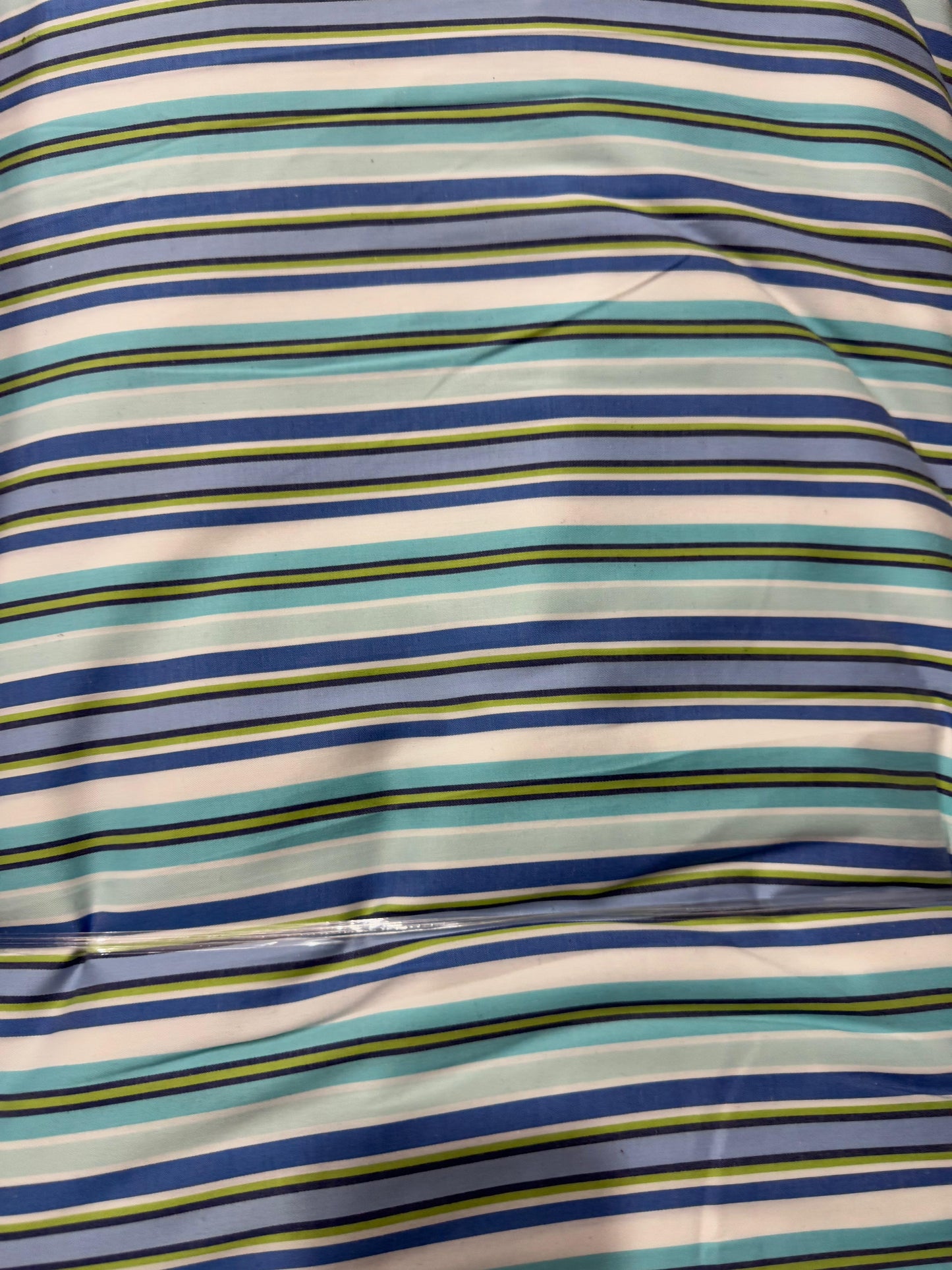 Buy Cotton Viscose Green Blue Stripe Fabric - MAF