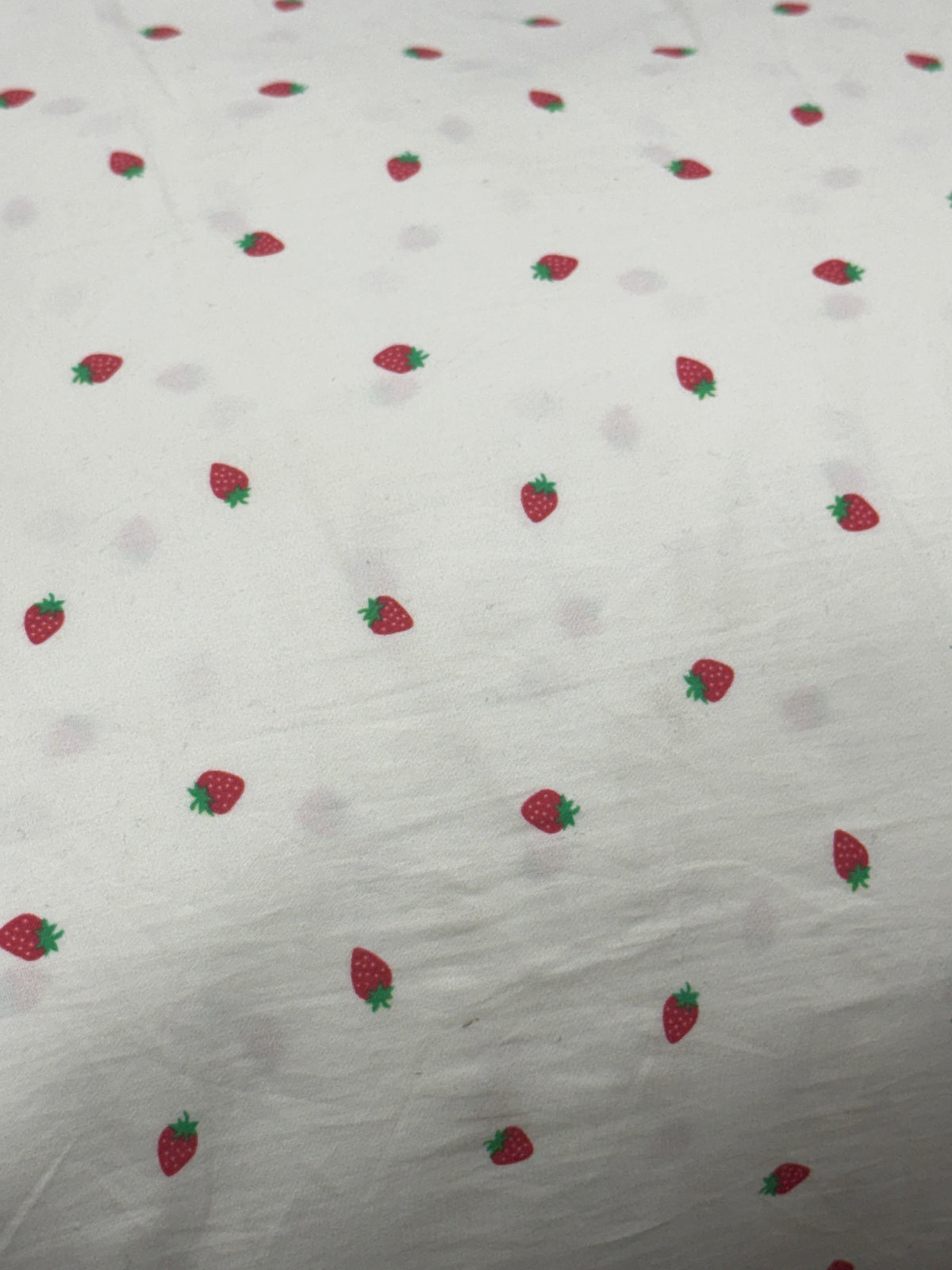 Buy Premium Ivory Poplin Strawberry Print Fabric