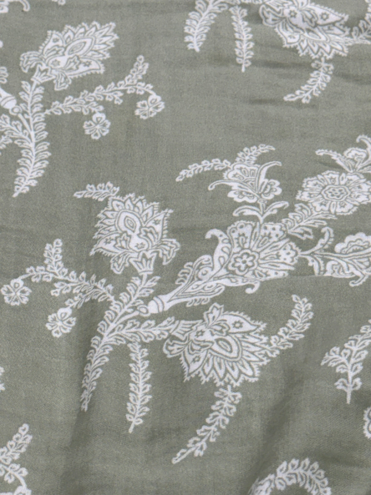 Buy Premium Sage Green Cotton Double Cloth Floral Print Fabric